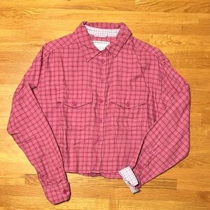 EUC American Eagle Cropped Flannel XS